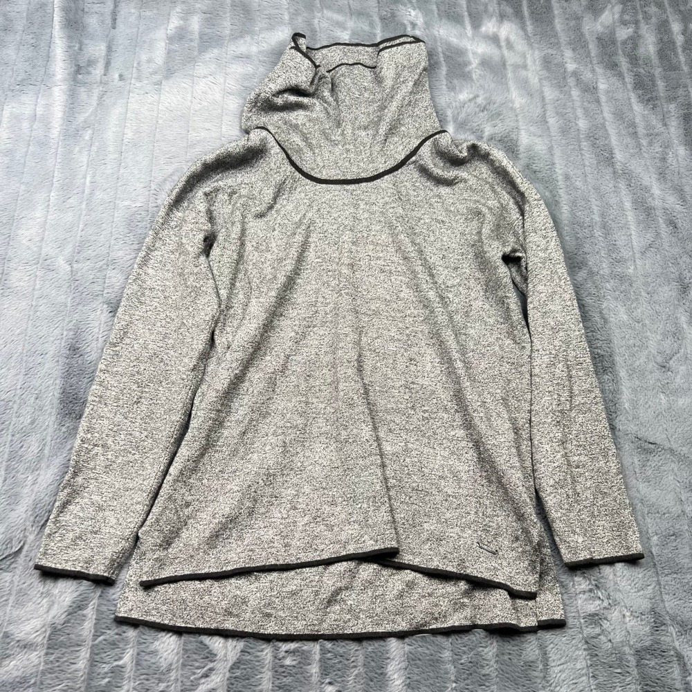 Calvin Klein Womens Grey Marl Cowl Neck Asymmetrical Hem Sweater Size S 14919